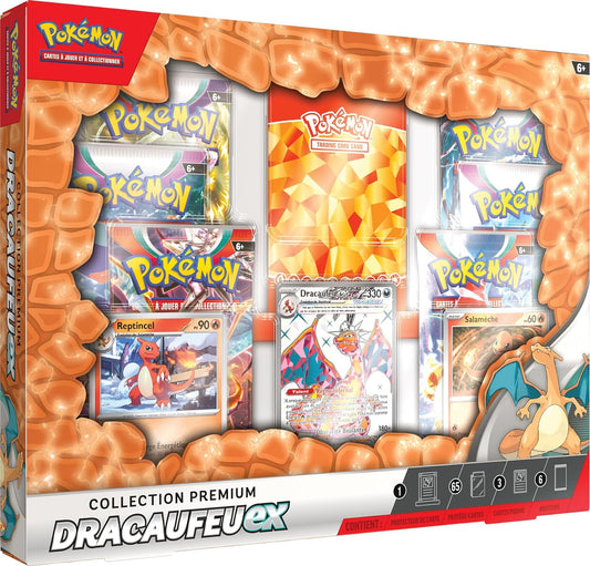 coffret prenium dracaufeu-ex + 6 boosters